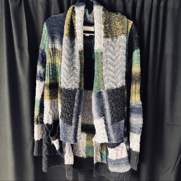 hinge Sweaters - Hinge Chunky Block Cardigan E145